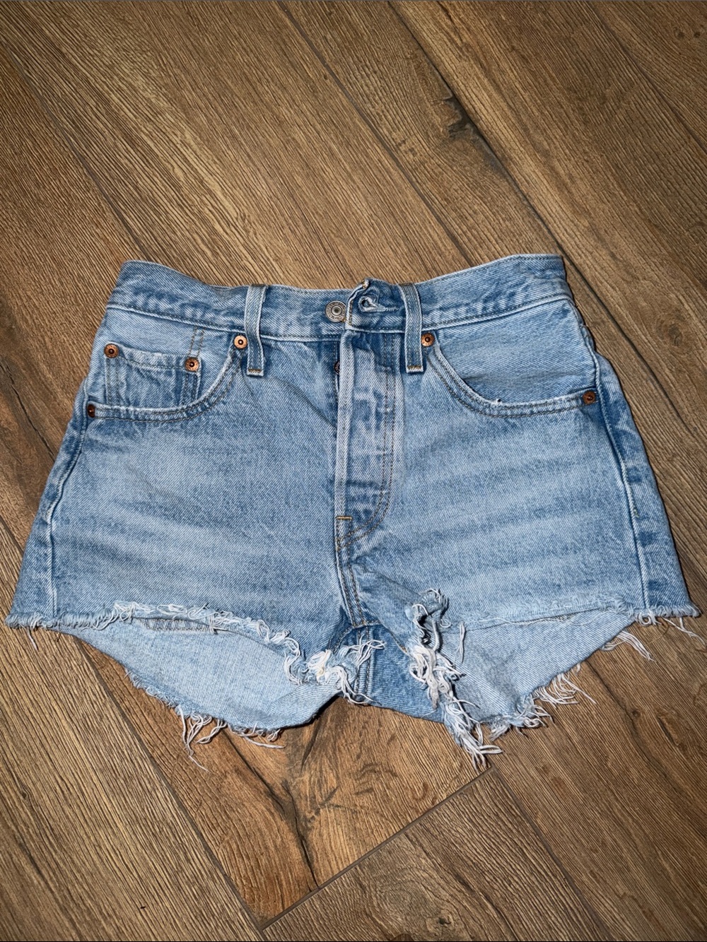 Levi’s Light Blue Denim Cutoff Shorts - Classic High-Rise Style
